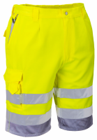 High Visibility Yellow & Grey Portwest E043 Shorts EN ISO 20471